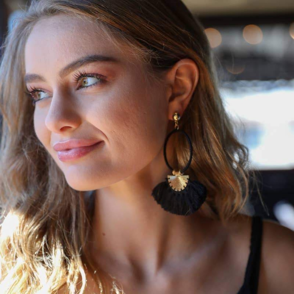 Bohemian Hoop Drop Earrings